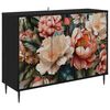 vidaXL Dressoir BORNE Zwart eiken 102 x 33 x 76 cm Bewerkt hout