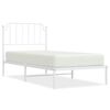 vidaXL Bedframe met hoofdbord metaal wit 90x200 cm