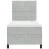 vidaXL Boxspringbed met matras Lichtgrijs 90 x 200 cm Fluweel