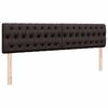 vidaXL Ottoman bed met matras en LED's 160x200cm stof donkerbruin