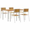vidaXL Buiten eettafelset 5 st 150 x 90 x 75 cm