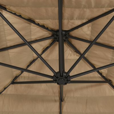 vidaXL Parasol met stalen paal 246x246x230 cm bruin