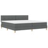 vidaXL Boxspringbed met matras Donkergrijs 200 x 200 cm Stof