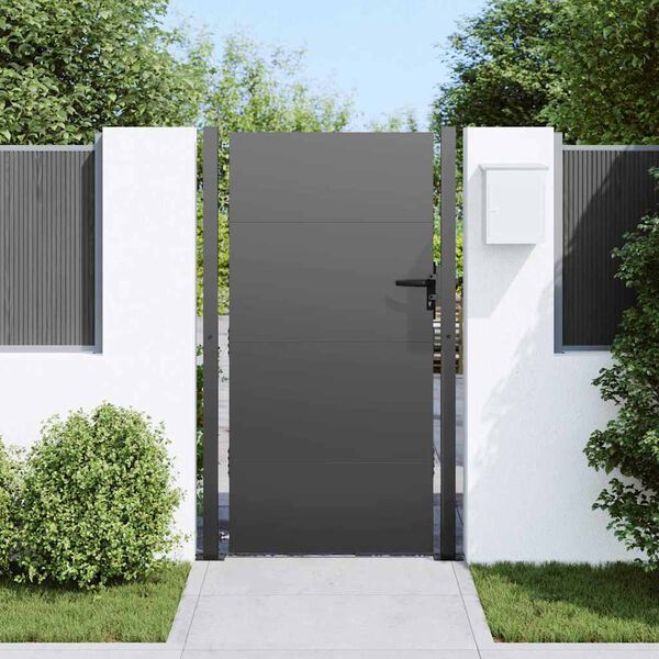vidaXL Tuinpoort Zwart 105 x 175 cm Poedergecoat staal