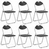 vidaXL Opklapbare stoelen, 6 stuks, zwart kunstleer