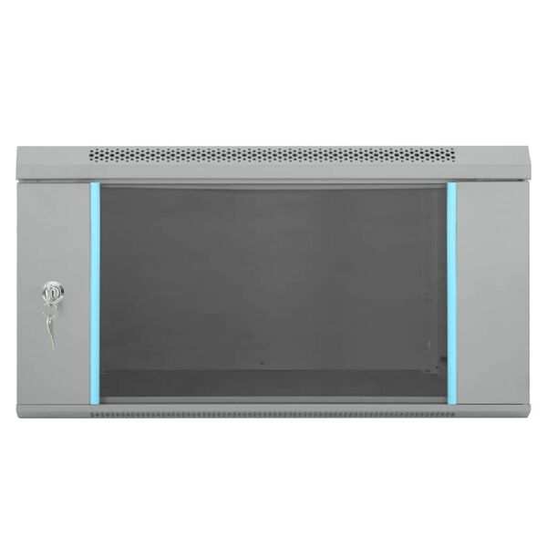 vidaXL Netwerk kabinet met opslag Grijs 60 x 60 x 35 cm Staal