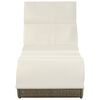 vidaXL Ligbed met kussen poly rattan grijs