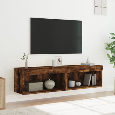 vidaXL Tv-meubels met LED-verlichting 2 st 60x30x30 cm gerookt eiken