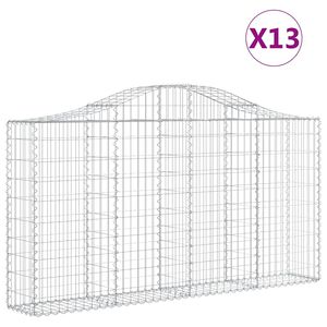 vidaXL Schanskorven 13 st gewelfd 200x30x100/120 cm ijzer