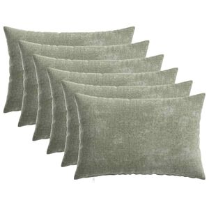 vidaXL Kussen 6 st HEERLEN Groen 30 x 50 cm Chenille Stof