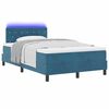 vidaXL LED Box Spring Bed met matras Donkerblauw 120 x 190 cm Fluweel