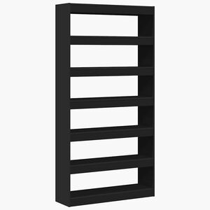 vidaXL Boekenkast 6-laags 100 x 30 x 198 cm Bewerkt hout Zwart