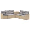 vidaXL Bankstel 7 st Beige en Licht Grijs Poly Rattan en Staal