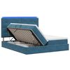 vidaXL LED Opslagbed met Matras Donkerblauw 200 x 200 cm Fluweel
