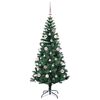 vidaXL Kunstmatig Voorverlicht Kerstboom Groen 150 cm PVC en Metaal