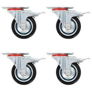 vidaXL Zwenkwielen met dubbele remmen 4 st 75 mm