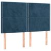 vidaXL Boxspring met matras fluweel donkerblauw 140x190 cm