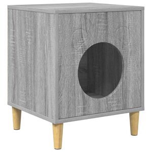 vidaXL Kattenhuis Grijs Sonoma 42,5 x 40 x 53 cm Bewerkt hout