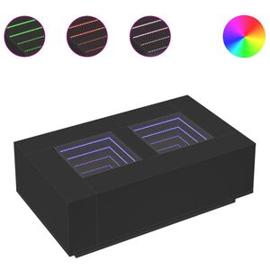 vidaXL Salontafel met Infinity LED 116x69x40 cm zwart