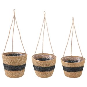 vidaXL 3 st Naturel en Zwart &Oslash;26 x 19 cm 100% Zeegras