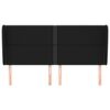vidaXL Hoofdbord met randen 203x23x118/128 cm stof zwart