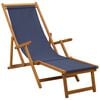 vidaXL Opvouwbare zonnebed 3 Positie Massief Eucalyptus Hout Blauw