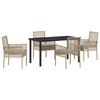 vidaXL Tuin eettafelset 5 st Beige poly rattan