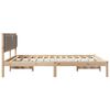 vidaXL Bedframe met hoofdeinde Taupe 180 x 200 cm Massief grenenhout
