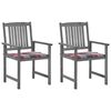 vidaXL Tuinstoelen 2 st met kussens massief acaciahout grijs