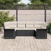 vidaXL Tuin Sofa Set met kussen met opslag 6 pcs Zwart Poly riet