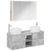 vidaXL Badkamermeubelset 4 pcs Betongrijs Bewerkt hout en glas