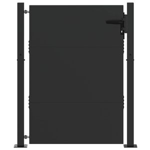 vidaXL Tuinpoort met slot Zwart 105 x 130 cm Gepoedercoat staal