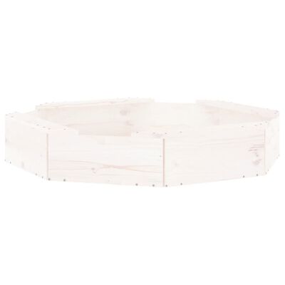 vidaXL Zandbak met bankjes achthoekig massief grenenhout wit