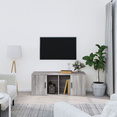 vidaXL Tv-meubel 100x35x40 cm bewerkt hout grijs sonoma eikenkleurig