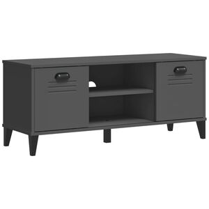 vidaXL Schoenenbank VIKEN 106x35x45 cm bewerkt hout antracietgrijs