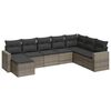 vidaXL 8-delige Loungeset met kussens poly rattan grijs