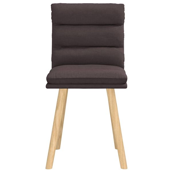 vidaXL Eetkamerstoelen 2 st stof donkerbruin