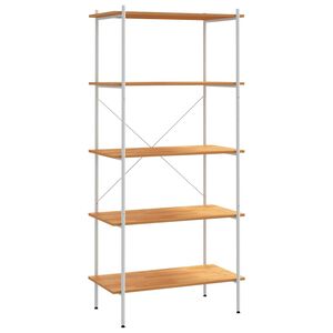 vidaXL Opbergrek 5-laags 80x40x163 cm wit en eikenkleurig