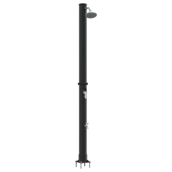 vidaXL Buitenzonne-douche Zwart 217 cm PVC en aluminium