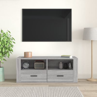 vidaXL Tv-meubel 100x35x40 cm bewerkt hout grijs sonoma eikenkleurig