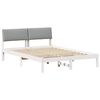 vidaXL Bedframe Wit en lichtgrijs 160 x 200 cm Massief grenenhout