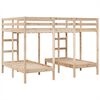 vidaXL Stapelbed 3-voudig massief grenenhout 140x200/70x140 cm