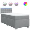 vidaXL Boxspring met matras stof lichtgrijs 80x200 cm