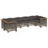 vidaXL 7-delige Loungeset met kussens poly rattan grijs