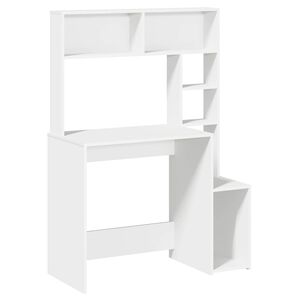 vidaXL Bureau met schappen 100x45x140 cm bewerkt hout wit