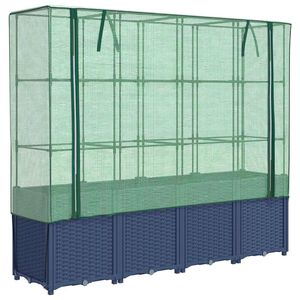 vidaXL Verhoogde plantenbak met kashoes rotanlook 160x40x153 cm