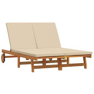 vidaXL Ligstoel Bruin 125 x 200 x 84 cm Massief Acaciahout