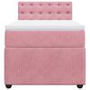 vidaXL Boxspring met matras fluweel roze 80x200 cm