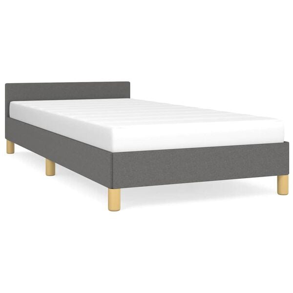 vidaXL Bedframe zonder matras 100x200 cm stof donkergrijs