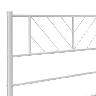 vidaXL Bedframe met hoofd- en voeteneinde metaal wit 80x200 cm